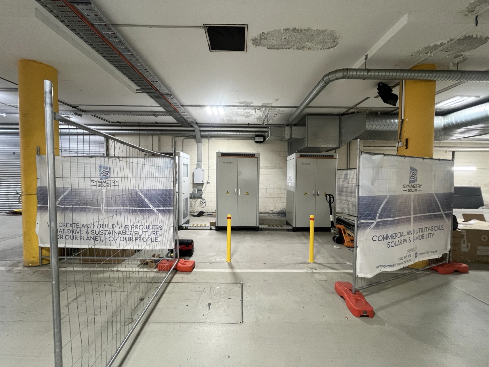 Two Sungrow ST100 battery cabinets at the GloBird Energy headquarters, Victoria